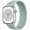 Умные часы Apple Watch Series 8 41 мм (алюминиевый корпус, серебристый/суккулент, силиконовый ремешок)